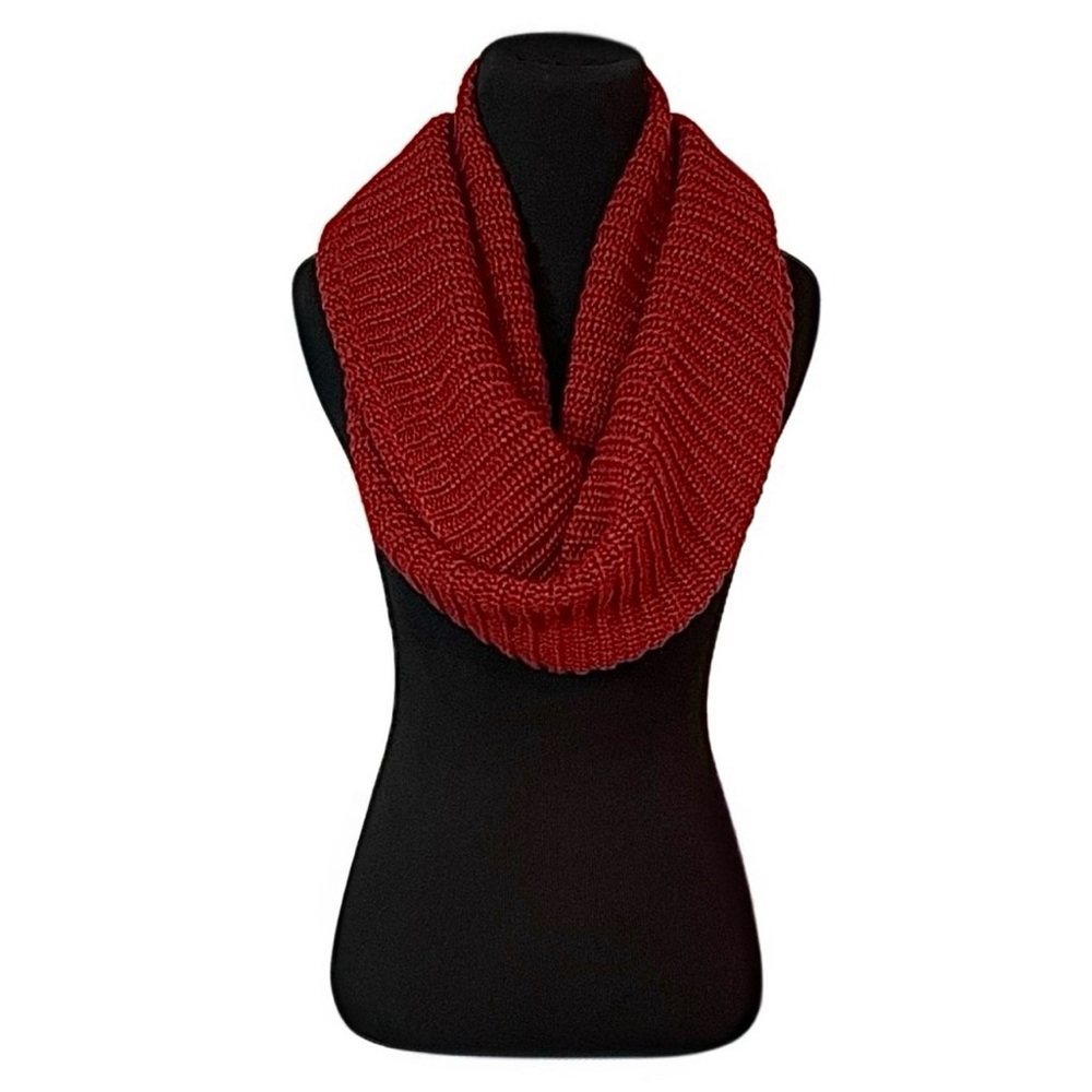 Neosan Red Knit Infinity Scarf